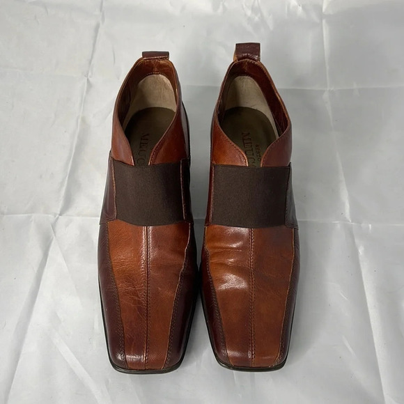 SESTO MEUCCI 2 Tone Italian Leather Bootie Nutmeg Hovercraft Sole Funky Size 6 - Picture 5 of 12